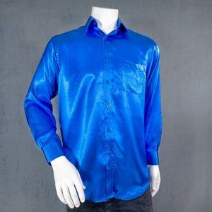 Daniel Ellissa Blue Satin Dress Shirt